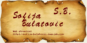 Sofija Bulatović vizit kartica
